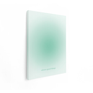 Artaza Canvas Schilderij Aura - 60x80 cm - Wanddecoratie Attract Good Things - Muurdecoratie Abstract - Decoratie Tekst Groen