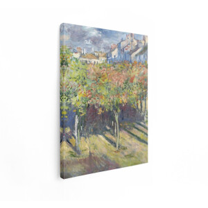 Artaza Canvas Schilderij Impressionistische Schilderij van Huizen en Bomen in de Zomerzon met Schaduwen - 30x40 cm - Klein - Wanddecoratie Woonkamer - Schilderijen - Muurdecoratie