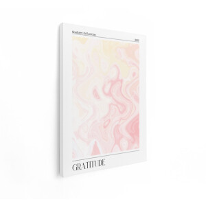 Artaza Canvas Schilderij Abstracte Pastelroze en Gele Marmertextuur met Vloeiende Organische Vormen - 60x80 cm - Wanddecoratie Woonkamer - Schilderijen - Muurdecoratie