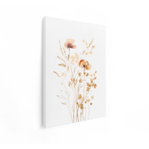 Artaza Canvas Schilderij Veldbloemen - 30x40 cm - Boho Muurdecoratie Grassen - Wanddecoratie Bohemian Natuur - Schilderijen Op Canvas