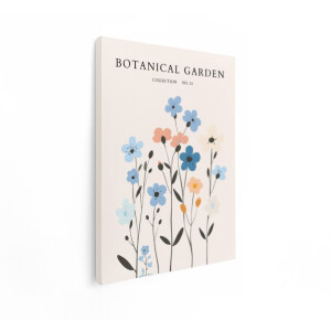 Artaza Canvas Schilderij Botanische Tuin Collectie Nr. 24 Minimalistische Bloemillustratie met Pastelkleuren - 30x40 cm - Klein - Wanddecoratie Woonkamer - Schilderijen - Muurdecoratie