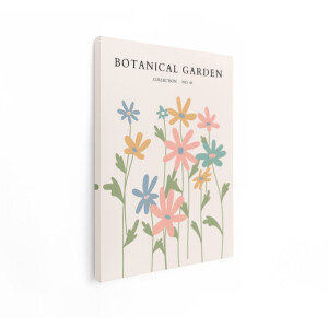 Artaza Canvas Schilderij Wilde Bloemen - 30x40 cm - Wanddecoratie Boho Botanical Garden - Muurdecoratie Pastel - Kamer Accessoires