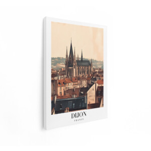 Artaza Canvas Schilderij Skyline Dijon - 30x40 cm - Wanddecoratie Frankrijk - Muurdecoratie Kathedraal - Decoratie Stad - Kamer Accessoires