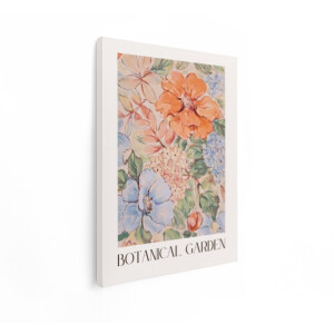 Artaza Canvas Schilderij Bloemen - 90x120 cm - Wanddecoratie Botanische Tuin - Muurdecoratie Vintage - Decoratie Aquarel Woonkamer