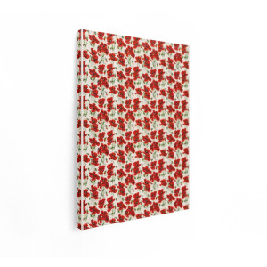 Artaza Canvas Schilderij Patroon van Rode Klaprozen op een Lichte Achtergrond - Zomerse Bloemenprint - 60x80 cm - Wanddecoratie Woonkamer - Schilderijen - Muurdecoratie