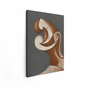 Artaza Canvas Schilderij Abstract - 60x80 cm - Wanddecoratie Picasso - Muurdecoratie Vrouw - Schilderijen Modern Bruin