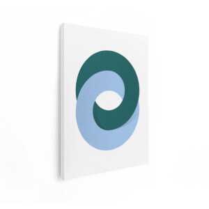 Artaza Canvas Schilderij Abstract - 60x80 cm - Wanddecoratie Modern - Muurdecoratie Geometrisch - Decoratie Woonkamer - Blauw Groen