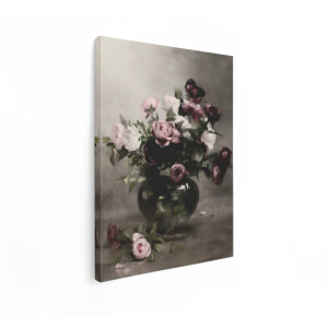 Artaza Canvas Schilderij Bloemen - 30x40 cm - Wanddecoratie Stilleven Rozen - Muurdecoratie Olieverf - Schilderijen Op Canvas