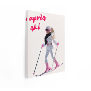 Artaza Canvas Schilderij Barbie - 60x80 cm - Wanddecoratie Après Ski - Muurdecoratie Roze - Slaapkamer Decoratie - Schilderijen Op Canvas