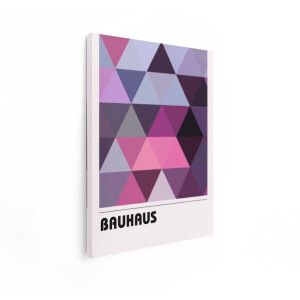 Artaza Canvas Schilderij Abstract - 60x80 cm - Wanddecoratie Bauhaus Stijl - Muurdecoratie Geometrisch - Decoratie Modern Roze Paars