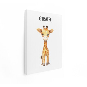 Artaza Canvas Schilderij Giraffe - 90x120 cm - Wanddecoratie Kinderkamer - Muurdecoratie Babykamer - Schilderij Dieren - Schilderijen Op Canvas