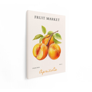 Artaza Canvas Schilderij Fruit - 30x40 cm - Wanddecoratie Keuken Vintage - Muurdecoratie Abrikozen - Decoratie Botanisch - Kamer Accessoires