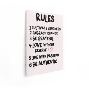 Artaza Canvas Schilderij Tekst - 90x120 cm - Wanddecoratie Met Tekst - Muurdecoratie Spreuken - Decoratie Quote Slaapkamer - Roze