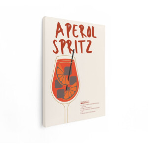Artaza Canvas Schilderij Cocktail - 30x40 cm - Wanddecoratie Aperol Spritz - Muurdecoratie Bar - Schilderijen Op Canvas - Oranje