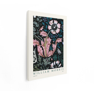 Artaza Canvas Schilderij Bloemen William Morris - 60x80 cm - Wanddecoratie Vintage - Muurdecoratie Compton 1896 - Decoratie Woonkamer