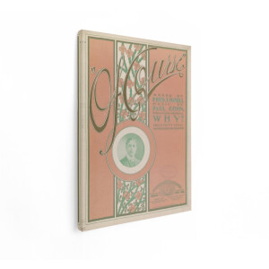 Artaza Canvas Schilderij Vintage Bladmuziekhoes "Of Course" met Portret van Componist Paul Cohn - 60x80 cm - Wanddecoratie Woonkamer - Schilderijen - Muurdecoratie