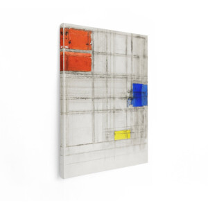Artaza Canvas Schilderij Mondriaan - 90x120 cm - Wanddecoratie Abstract - Muurdecoratie Modern - Geometrische Schilderijen Op Canvas