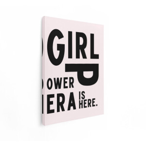 Artaza Canvas Schilderij Girl Power Era Is Here - een Feministische Uitspraak met Gedurfde Typografie - 30x40 cm - Klein - Wanddecoratie Woonkamer - Schilderijen - Muurdecoratie