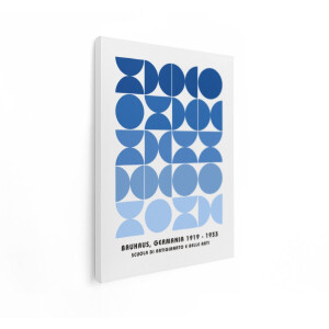 Artaza Canvas Schilderij Bauhaus - 90x120 cm - Wanddecoratie Abstract - Muurdecoratie Geometrisch - Decoratie Modern Blauw