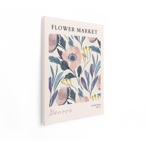 Artaza Canvas Schilderij Bloemen Poster - 30x40 cm - Wanddecoratie Vintage Bloemen - Muurdecoratie Woonkamer - Kamer Accessoires Roze