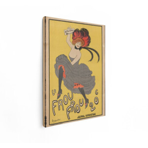 Artaza Canvas Schilderij Vintage Poster Le Frou-Frou - 60x80 cm - Wanddecoratie Danseres - Muurdecoratie Retro - Decoratie Cappiello