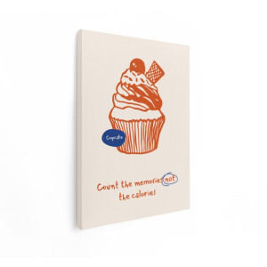 Artaza Canvas Schilderij Cupcake - 90x120 cm - Wanddecoratie Met Tekst - Muurdecoratie Keuken - Decoratie Quote Spreuken - Schilderijen Op Canvas