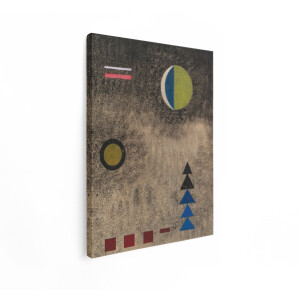 Artaza Canvas Schilderij Abstracte Compositie met Geometrische Vormen en een Getextureerde Achtergrond - 60x80 cm - Wanddecoratie Woonkamer - Schilderijen - Muurdecoratie