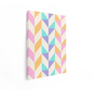 Artaza Canvas Schilderij Abstract - 90x120 cm - Wanddecoratie Geometrisch Patroon - Muurdecoratie Pastel - Decoratie Kinderkamer