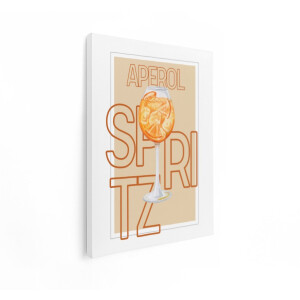 Artaza Canvas Schilderij Aperol Spritz - 60x80 cm - Wanddecoratie Cocktail - Muurdecoratie Keuken - Decoratie Bar Glas - Oranje