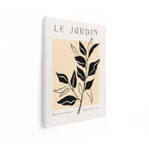 Artaza Canvas Schilderij Le Jardin Minimalistische Plantenprint met Botanische Illustratie - 60x80 cm - Wanddecoratie Woonkamer - Schilderijen - Muurdecoratie