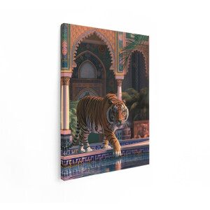 Artaza Canvas Schilderij Dieren - 30x40 cm - Wanddecoratie Tijger - Muurdecoratie Moorse Stijl - Schilderijen Op Canvas