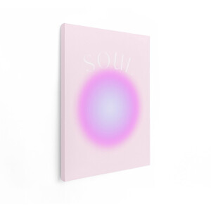 Artaza Canvas Schilderij Aura Soul - 30x40 cm - Wanddecoratie Abstract Roze - Muurdecoratie Quote - Schilderijen Op Canvas Pastel