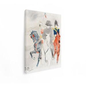 Artaza Canvas Schilderij Paarden - 60x80 cm - Wanddecoratie Napoleon - Muurdecoratie Toulouse-Lautrec - Klassieke Schilderijen