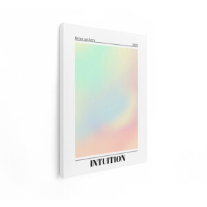 Artaza Canvas Schilderij Abstract Pastel - 30x40 cm - Wanddecoratie Retro Gallery - Muurdecoratie Tekst Intuition - Schilderijen Op Canvas