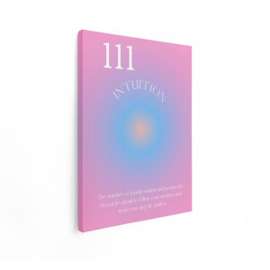 Artaza Canvas Schilderij Numerologie 111: Intuïtie en Manifestatie met Engelengeleiden - 30x40 cm - Klein - Wanddecoratie Woonkamer - Schilderijen - Muurdecoratie