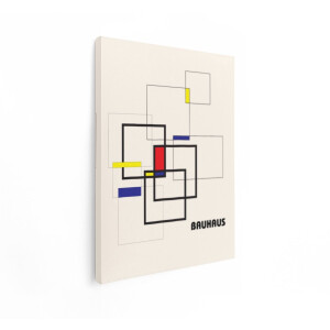 Artaza Canvas Schilderij Bauhaus - 30x40 cm - Wanddecoratie Abstract - Muurdecoratie Geometrisch - Schilderijen Op Canvas Modern