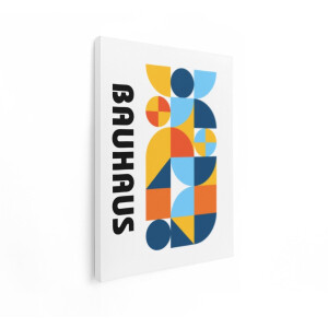 Artaza Canvas Schilderij Bauhaus Design met Geometrische Vormen in Primaire Kleuren en Blauw - 30x40 cm - Klein - Wanddecoratie Woonkamer - Schilderijen - Muurdecoratie