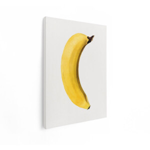 Artaza Canvas Schilderij Banaan - 90x120 cm - Wanddecoratie Keuken - Muurdecoratie Fruit - Decoratie Vintage Aquarel - Geel