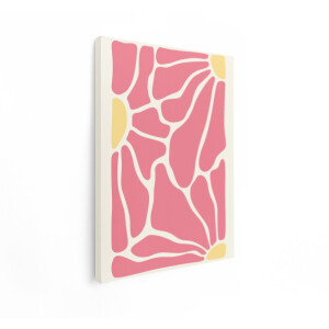 Artaza Canvas Schilderij Abstract - 60x80 cm - Wanddecoratie Boho - Muurdecoratie Modern - Decoratie Bloem - Roze