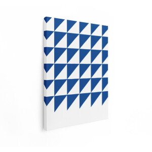 Artaza Canvas Schilderij Abstract Geometrisch Patroon met Blauwe en Witte Driehoeken Die Vierkanten Vormen - 30x40 cm - Klein - Wanddecoratie Woonkamer - Schilderijen - Muurdecoratie