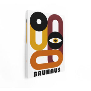Artaza Canvas Schilderij Bauhaus Oog - 30x40 cm - Muurdecoratie Abstract Modern - Wanddecoratie Geometrisch - Schilderijen Op Canvas Retro