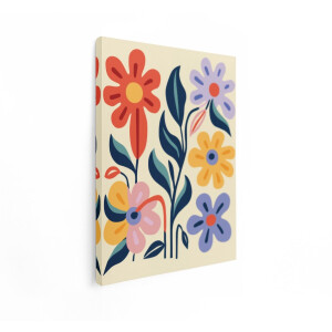 Artaza Canvas Schilderij Bloemen - 90x120 cm - Abstracte Wanddecoratie - Muurdecoratie Boho - Kleurrijke Schilderijen Op Canvas