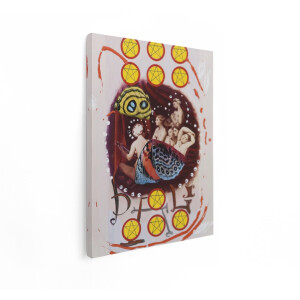 Artaza Canvas Schilderij Surrealistische Collage - 60x80 cm - Wanddecoratie Vlinder - Muurdecoratie Modern - Decoratie Klassieke Figuren