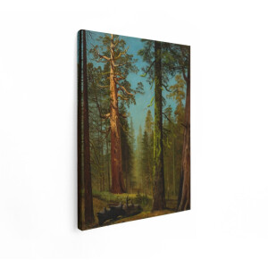 Artaza Canvas Schilderij Majestueuze Sequoia'S in een Mistig Bos - Geschilderd in een Realistische Stijl - 30x40 cm - Klein - Wanddecoratie Woonkamer - Schilderijen - Muurdecoratie