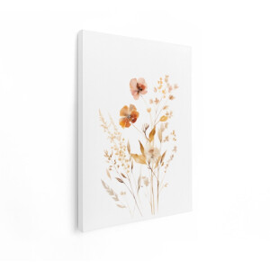 Artaza Canvas Schilderij Veldbloemen - 30x40 cm - Boho Wanddecoratie Aquarel - Muurdecoratie Bohemian - Schilderijen Op Canvas Herfst
