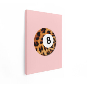 Artaza Canvas Schilderij Luipaardprint - 30x40 cm - Wanddecoratie Poolbal - Muurdecoratie Abstract - Kamer Accessoires Trendy - Roze