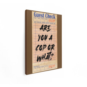 Artaza Canvas Schilderij Guest Check - 90x120 cm - Wanddecoratie Vintage Tekst - Muurdecoratie Retro Quote - Decoratie Woonkamer