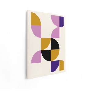 Artaza Canvas Schilderij Geometrische Vormen - 30x40 cm - Wanddecoratie Abstract - Muurdecoratie Retro - Modern Schilderij - Kamer Accessoires