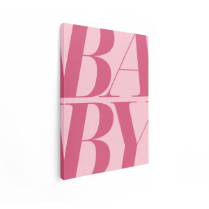 Artaza Canvas Schilderij Babykamer - 60x80 cm - Wanddecoratie Baby Tekst - Muurdecoratie Roze Meisjeskamer - Decoratie Schilderijen Op Canvas