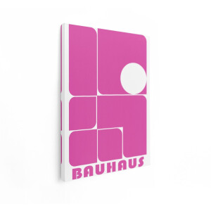 Artaza Canvas Schilderij Abstract Bauhaus - 90x120 cm - Wanddecoratie Modern - Muurdecoratie Geometrisch - Decoratie Roze Retro